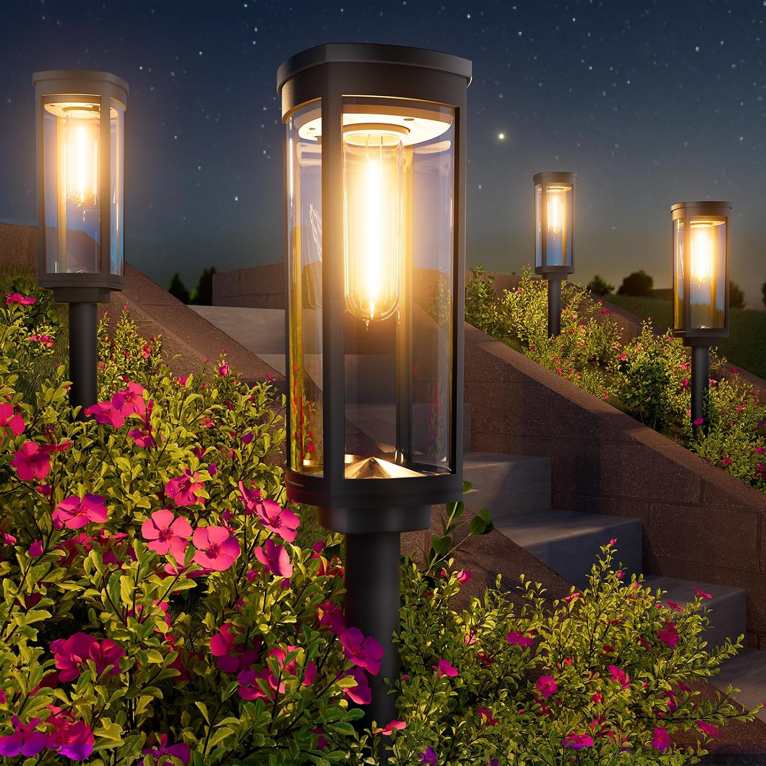 12 Pack Solar Pathway Lights, Waterproof IP65 with Auto On and Off