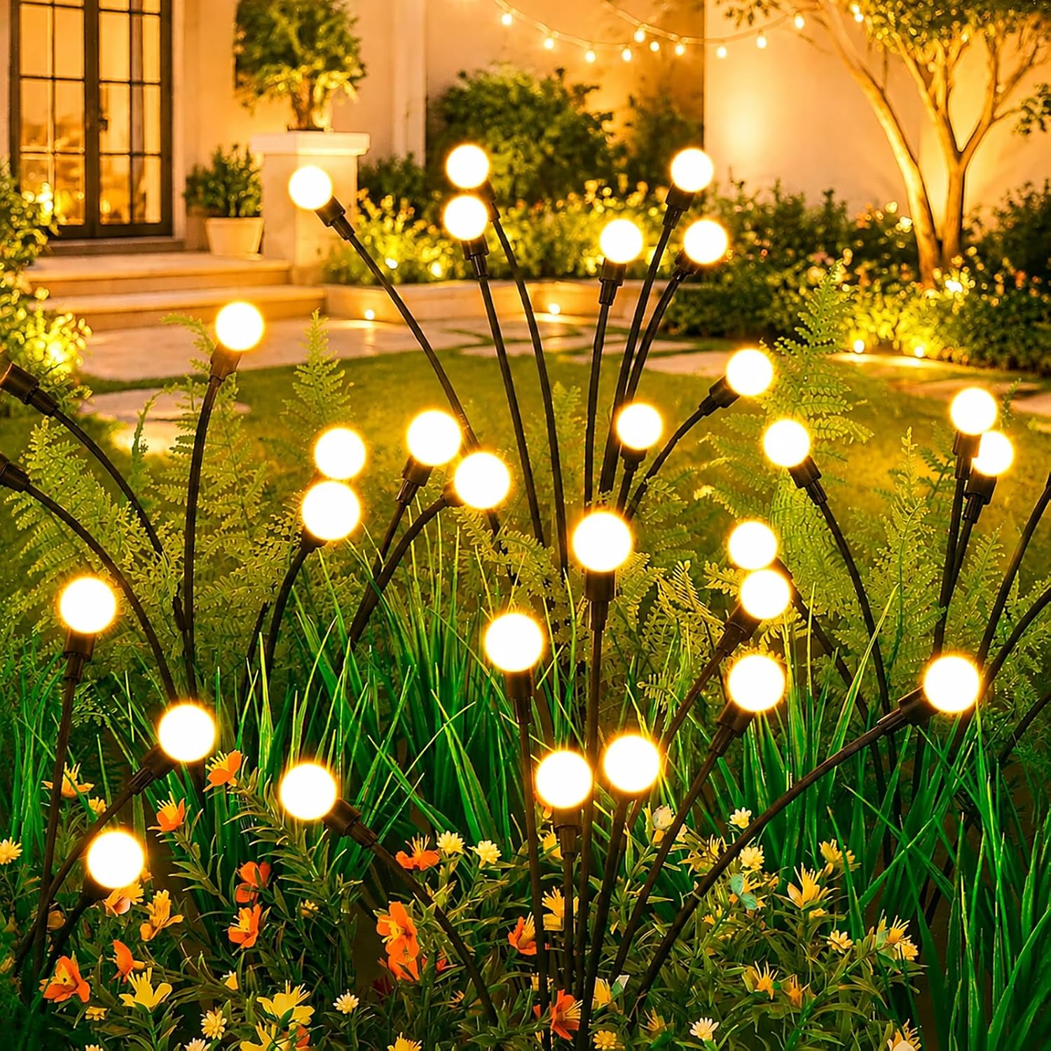 4 Pack Solar Fairy Lights, 32 LED Each, Firefly Style for the Garden