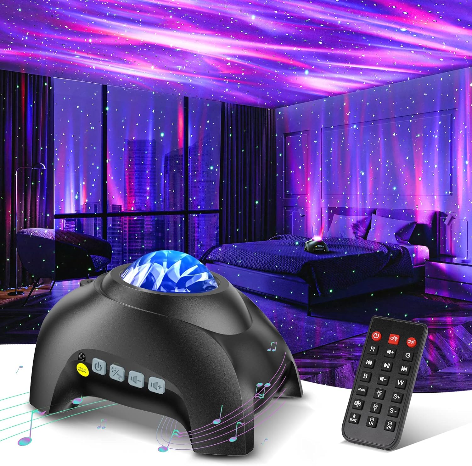 Aurora Projector with 33 Light Effects and Star Mode