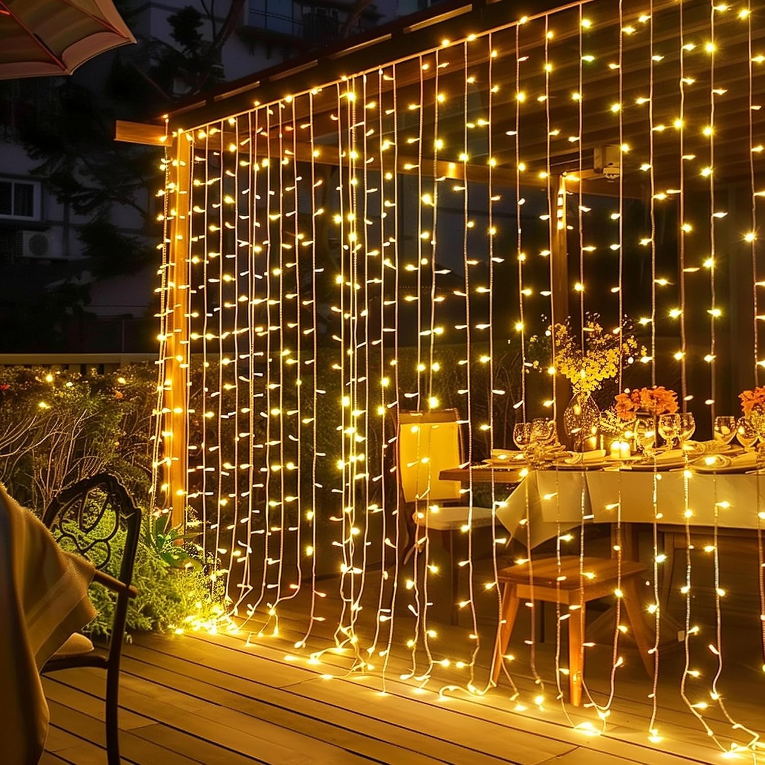 Curtain Lights, 300 LED, Plug In for Bedroom and Backdrop