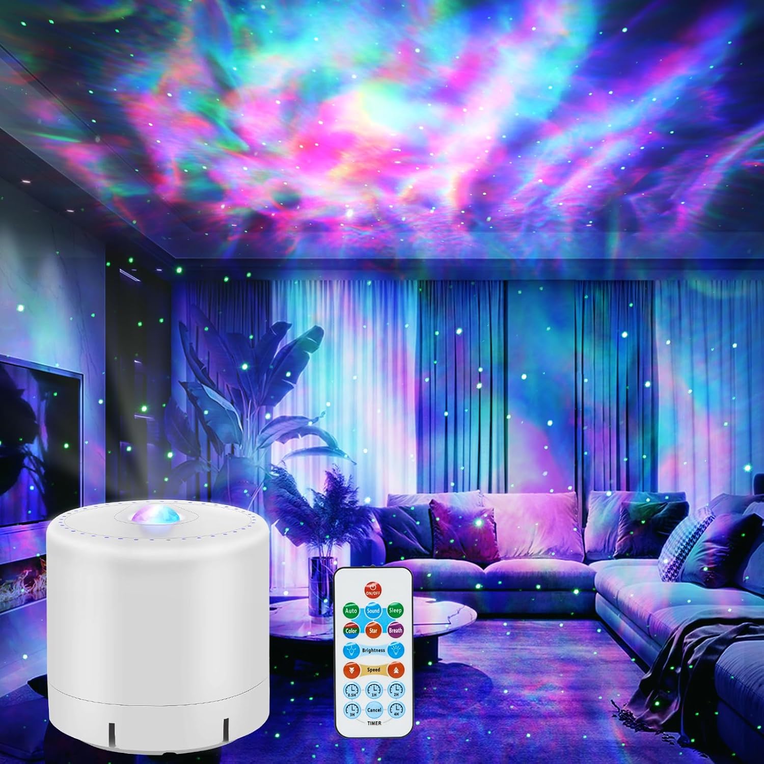 Galaxy Star Projector with Timer and Remote for Bedroom