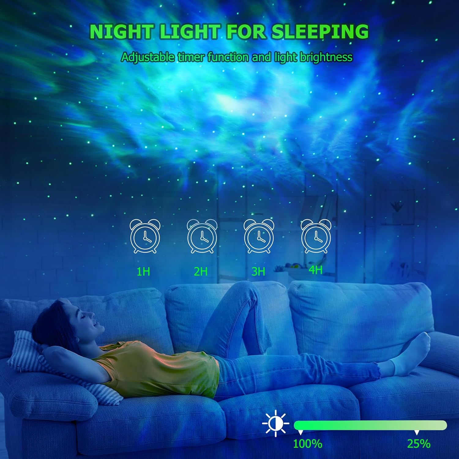 Galaxy Star Projector with Timer and Remote for Bedroom