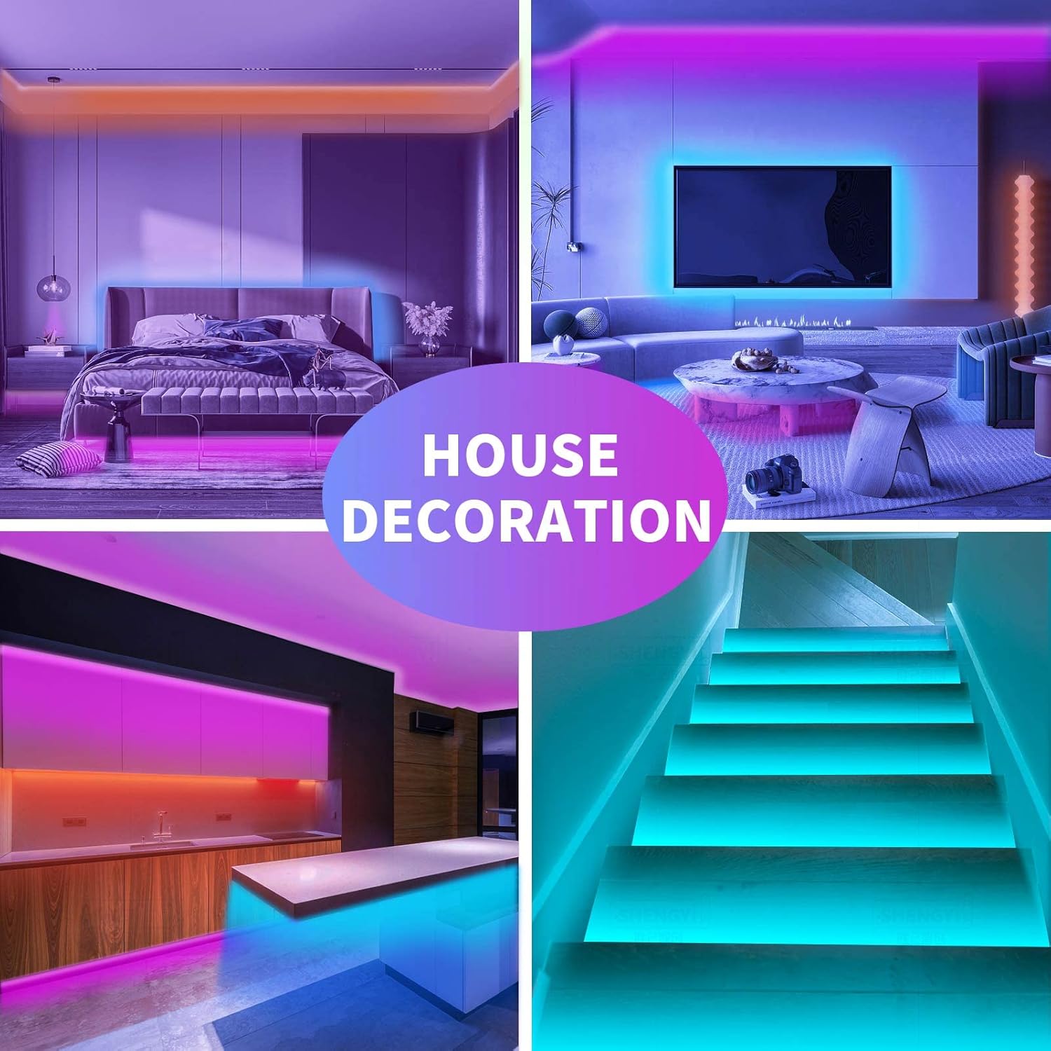 LED Strip Lights 100 ft, RGB Music Sync with App and Remote