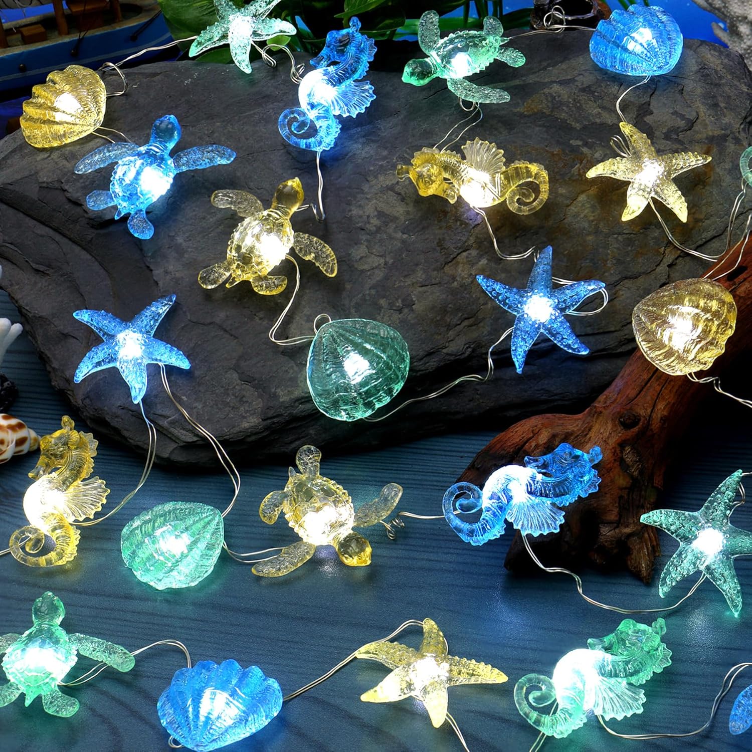 Marine Life Fairy String Lights 10 ft, 30 LED, Battery Operated