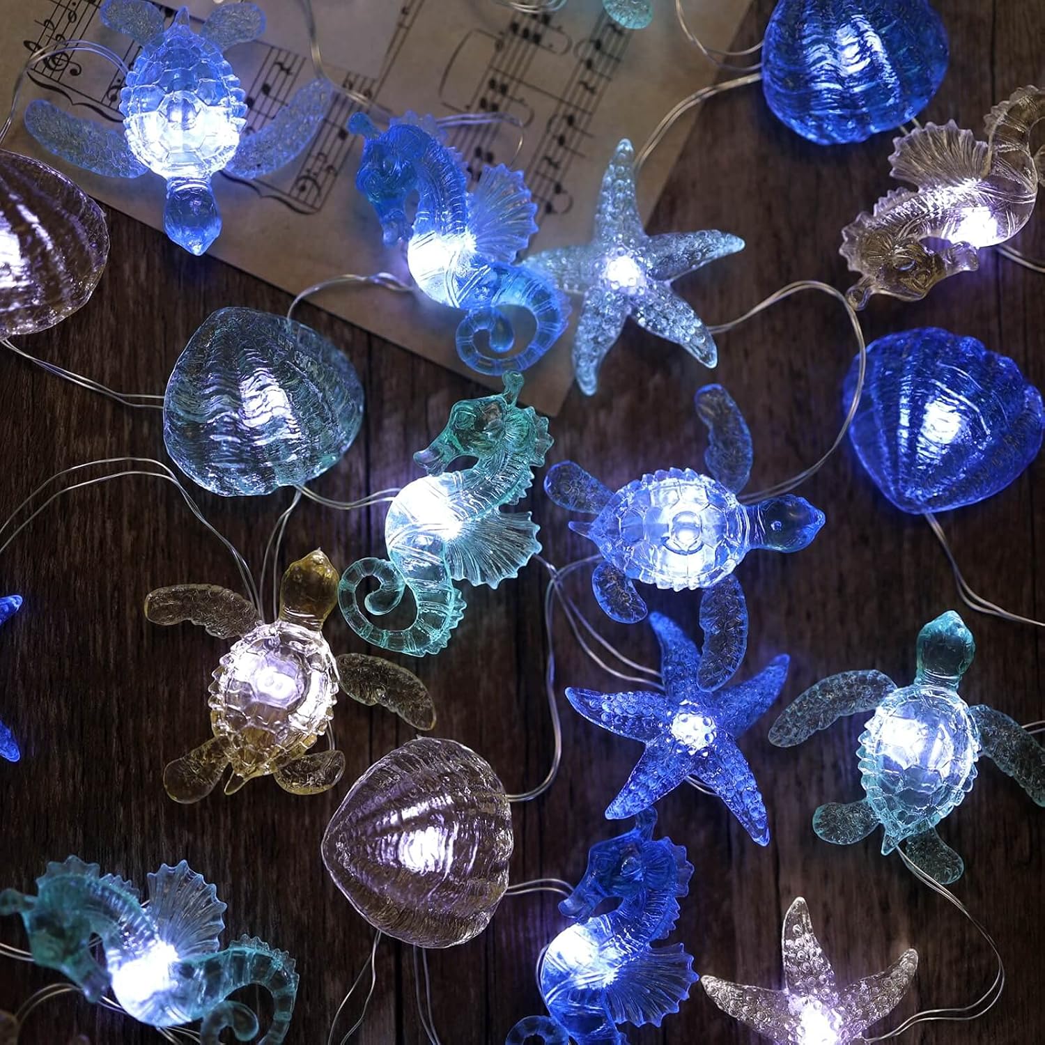 Marine Life Fairy String Lights 10 ft, 30 LED, Battery Operated