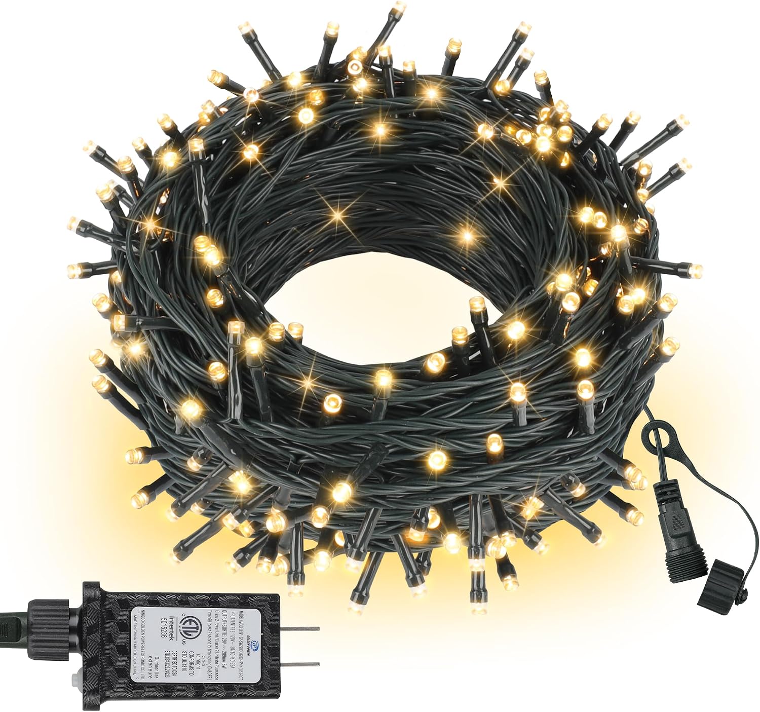 Outdoor String Lights 99 ft, 300 LED, Connectable with Timer